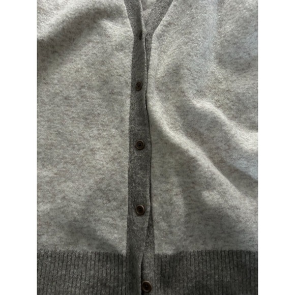 Athleta Womens Merino Wool Blend Cardigan Westlake XL Ivory Gray Grandpa Core - Picture 3 of 6